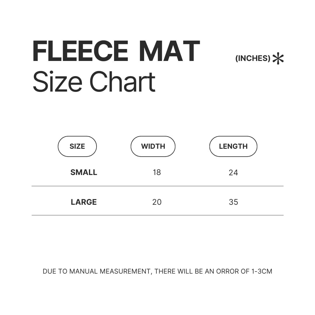 Fleece Mat Size Chart - Astro Kpop Shop