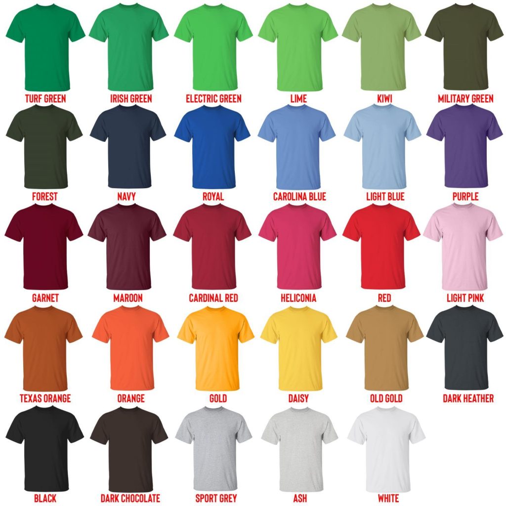 t shirt color chart - Astro Kpop Shop